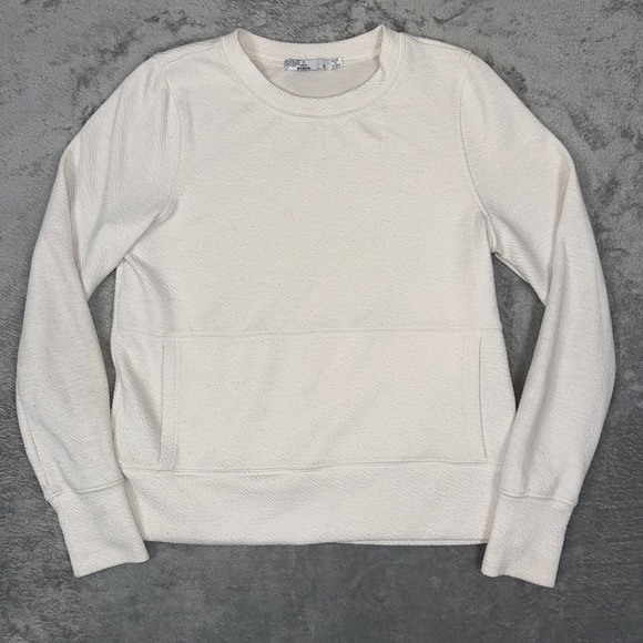 Prana Tops - Prana Sweatshirt‎ Womens Small Cream Pullover Sunrise Crewneck Pocket Textured